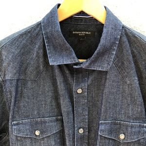 Banana Republic Men's Denim Shirt Slim Fit L